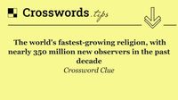 A religião de crescimento mais rápido do mundo, com quase 350 milhões de novos observadores na última década – Resposta de dica de palavras cruzadas – 18 de outubro de 2025